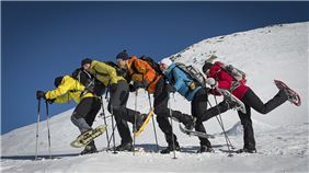 Snowshoe fun at Olympic Valley, California