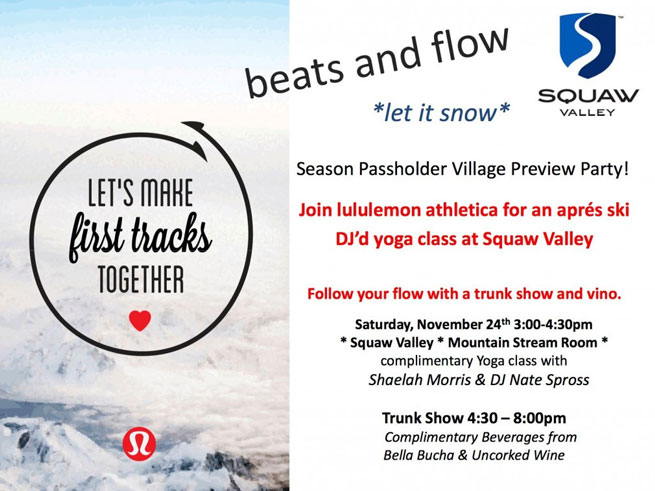 Squaw Season Passholder Village Preview Party: Beats and Flow